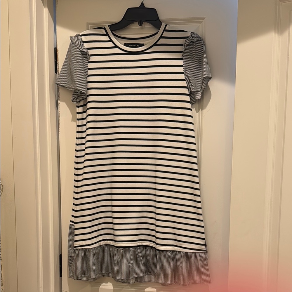Striped Black and White Cotton Dress